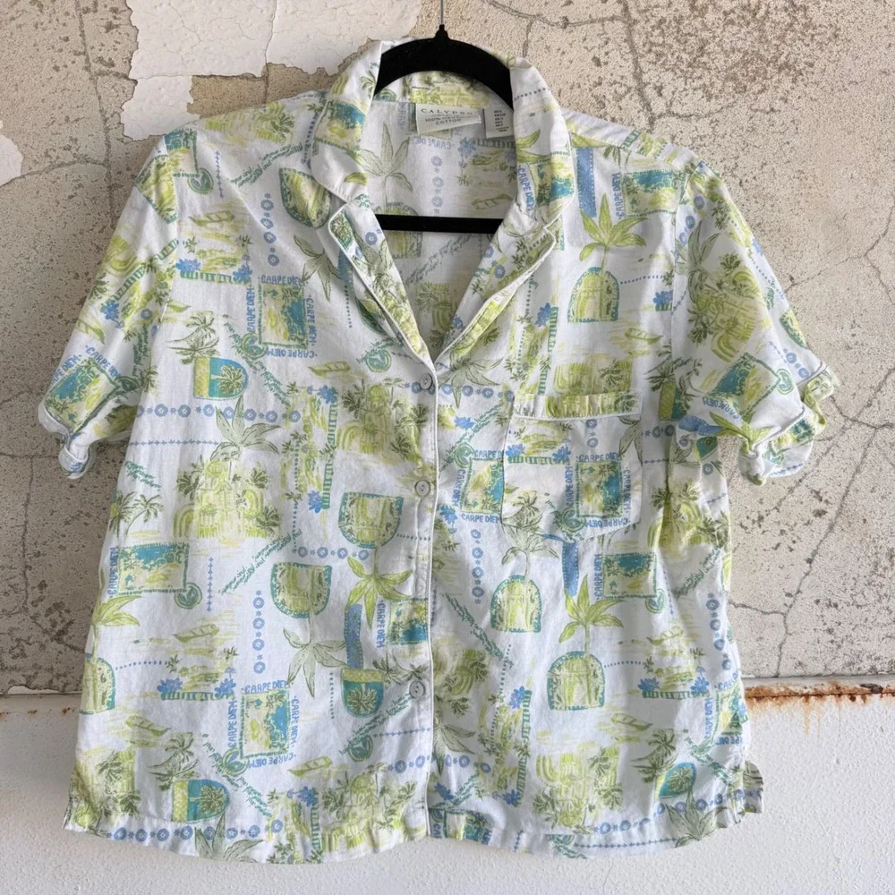 Calypso St Barth Pajama Set Organic Cotton Tropical Print Sleepwear Shorts Small - Picture 2 of 12